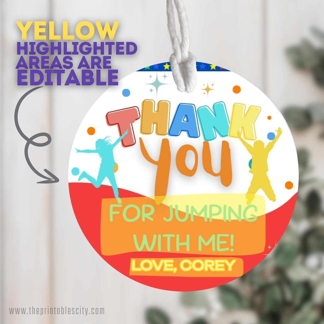 Trampoline Jump Four Joy Editable Sticker Printable