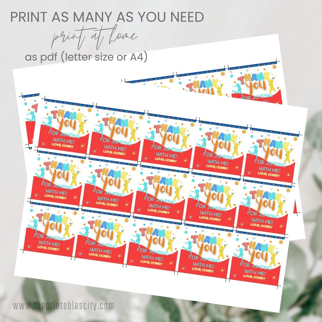 Trampoline Jump Four Joy Editable Sticker Printable