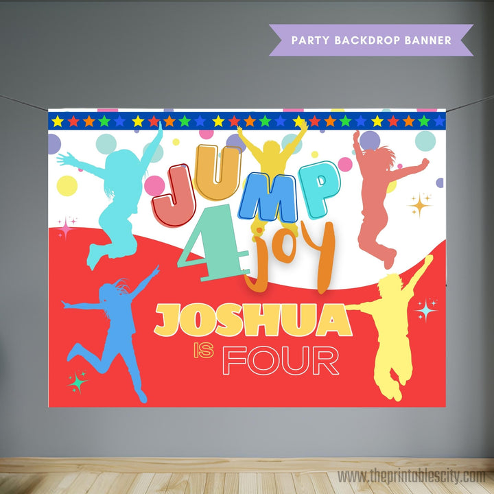 Jump Trampoline Park Party Backdrop Banner