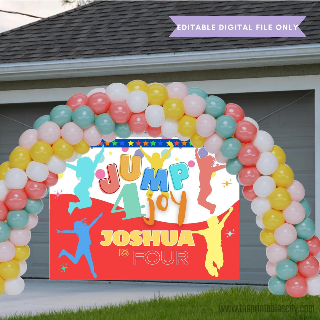 Jump Trampoline Park Party Backdrop Banner