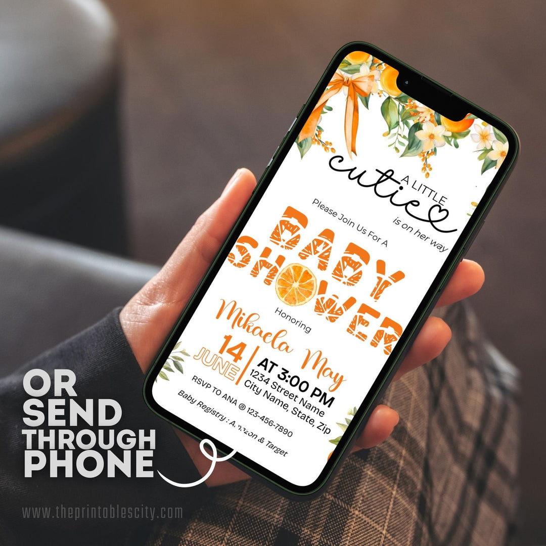 Editable Little Cutie Invitation Template for Baby Shower