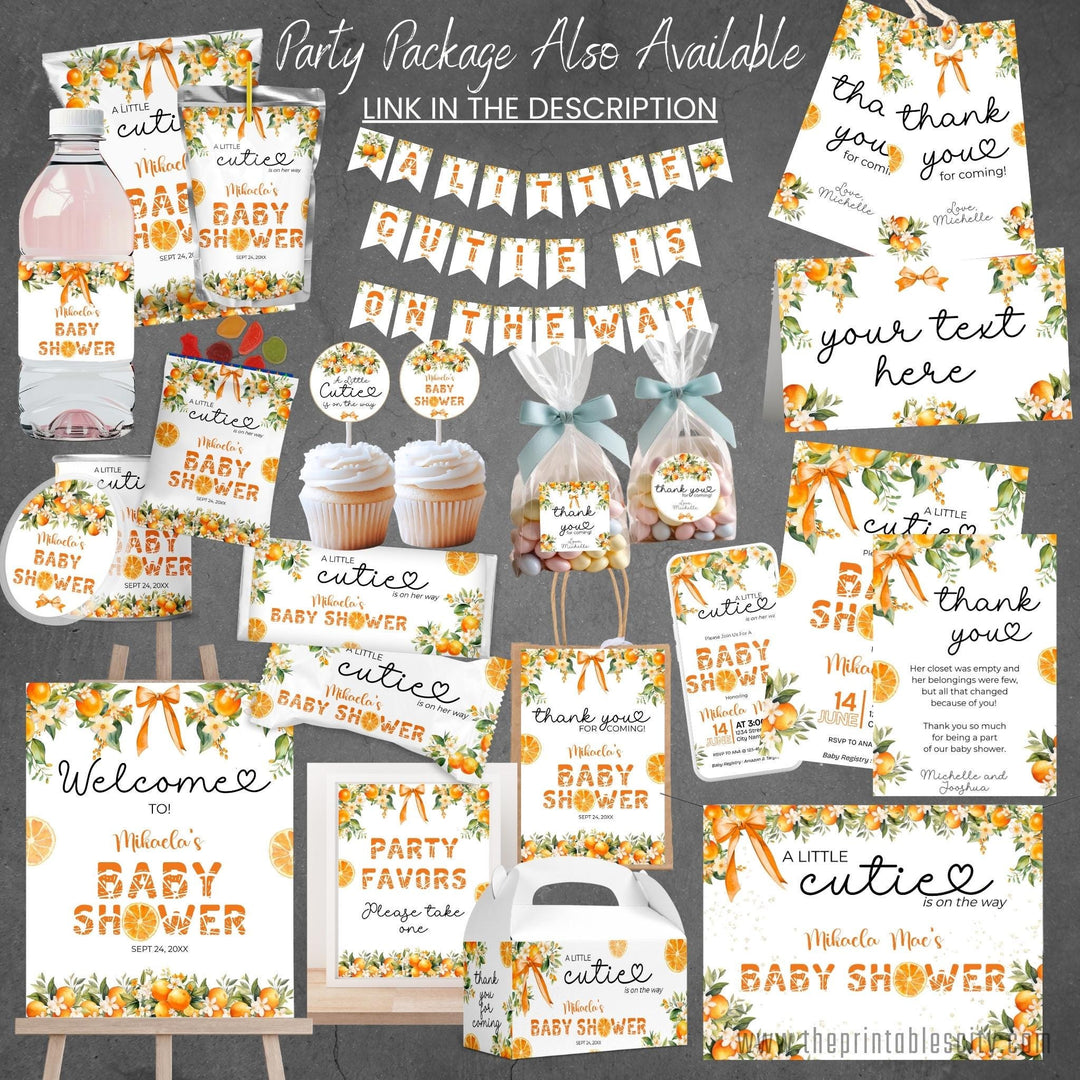 A Little Cutie Is On The Baby Shower Welcome Sign