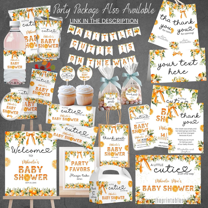 A Little Cutie Is On The Baby Shower Welcome Sign