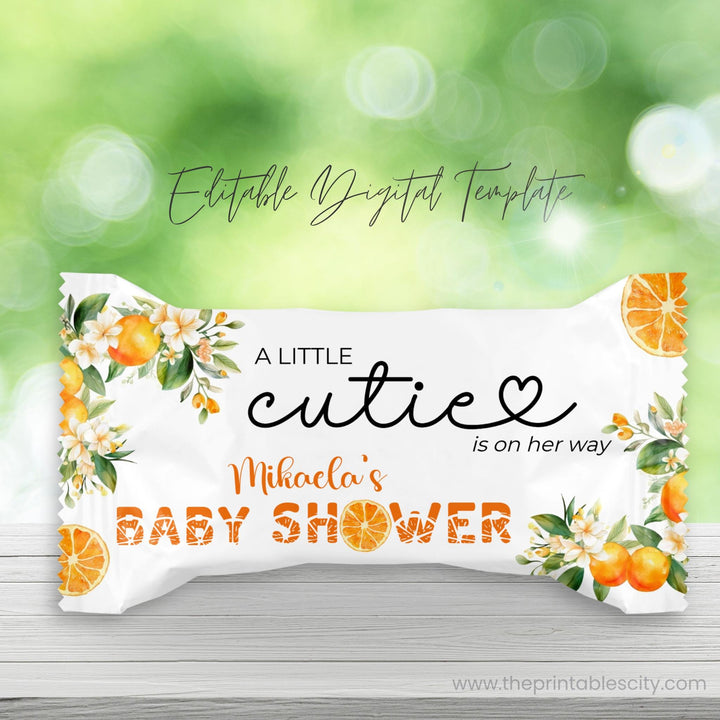 Editable Little Cutie Is On The Way Rice Krispies Wrapper