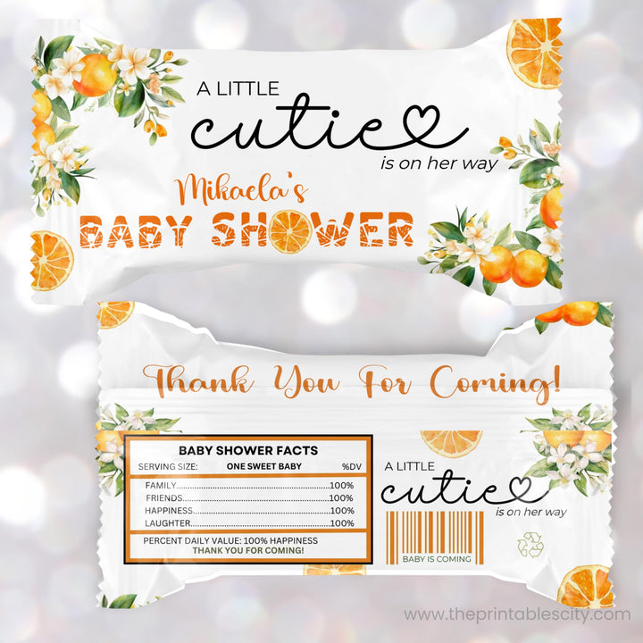 Editable Little Cutie Is On The Way Rice Krispies Wrapper