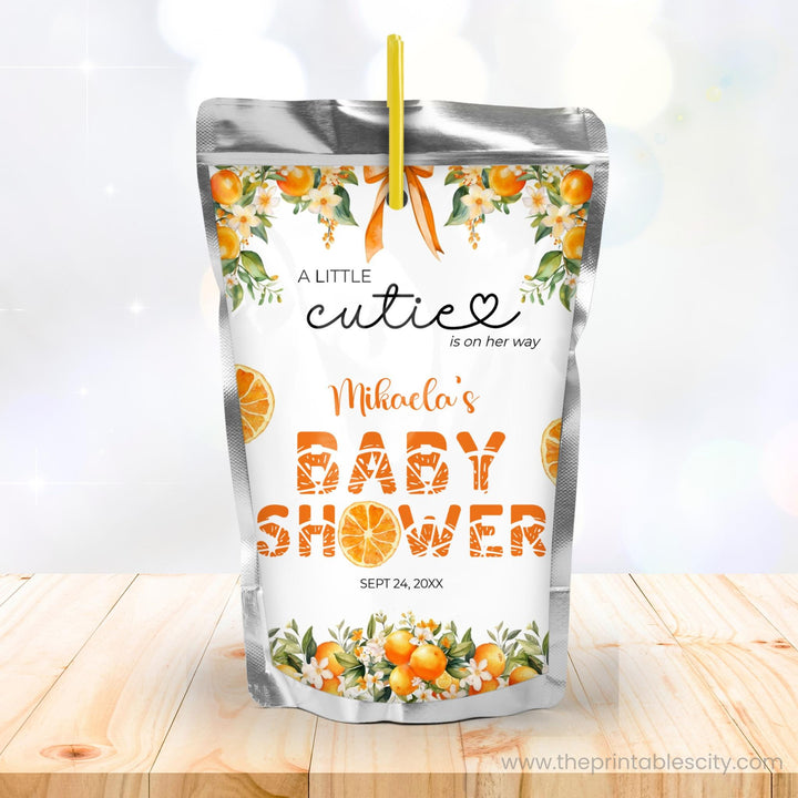 A Little Cutie Baby Shower Juice Label Party Favor