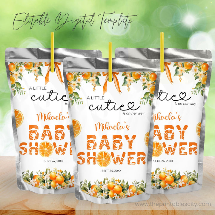 A Little Cutie Baby Shower Juice Label Party Favor