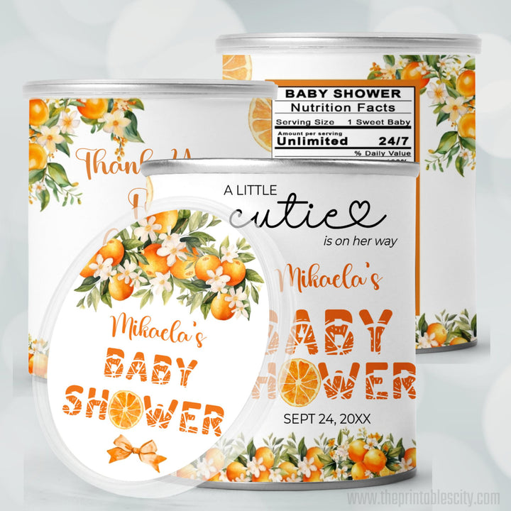 A Little Cutie Baby Shower Pringles Wrapper - Editable Template
