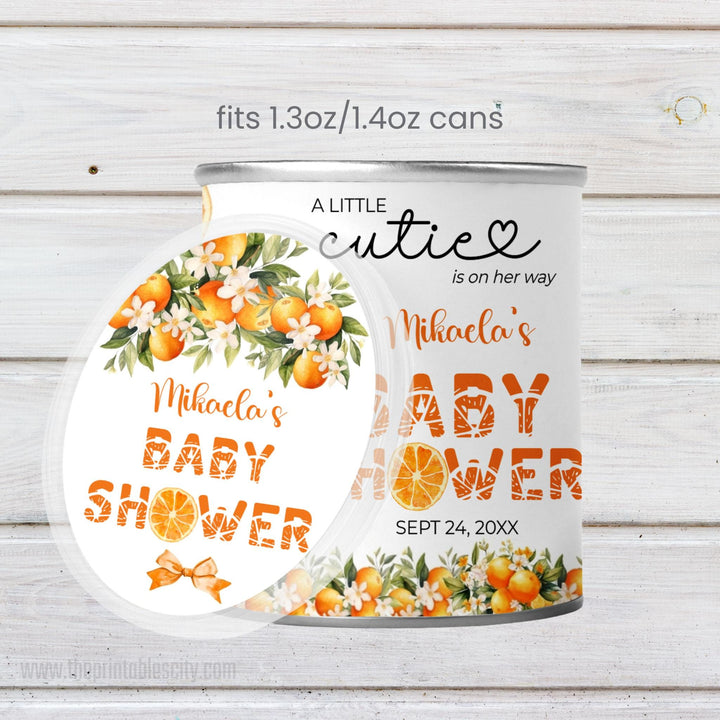 A Little Cutie Baby Shower Pringles Wrapper - Editable Template