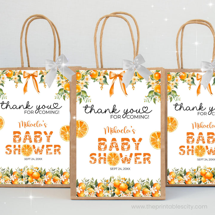 A Little Cutie Is on the Way Baby Shower Goody Bag Label
