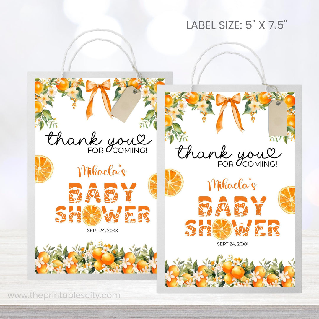 A Little Cutie Is on the Way Baby Shower Goody Bag Label