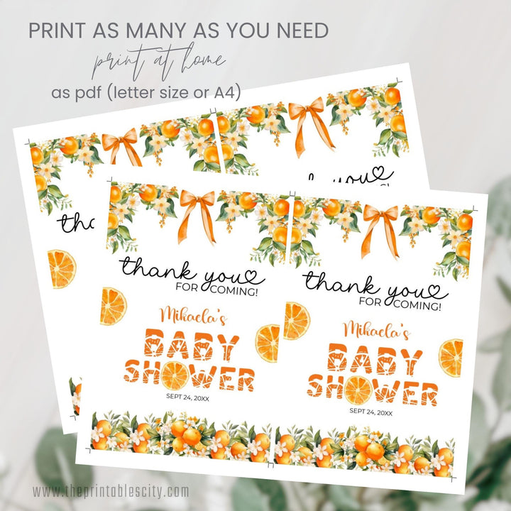 A Little Cutie Is on the Way Baby Shower Goody Bag Label