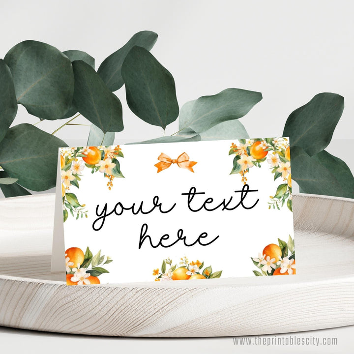 A Little Cutie Baby Shower Food Tent Labels - Editable