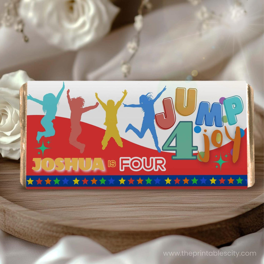 Jump 4 Joy Editable Chocolate Bar Wrapper