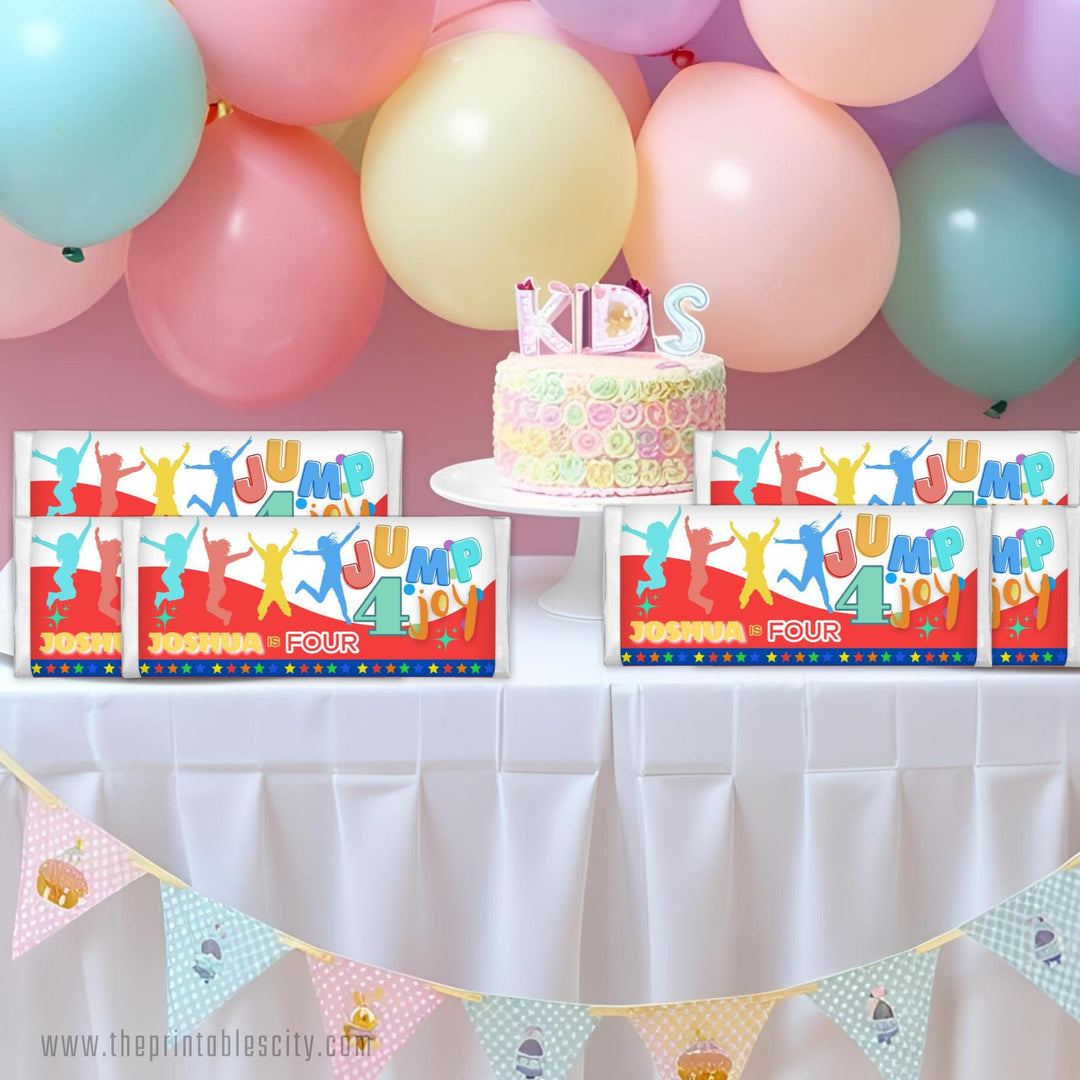 Jump 4 Joy Editable Chocolate Bar Wrapper