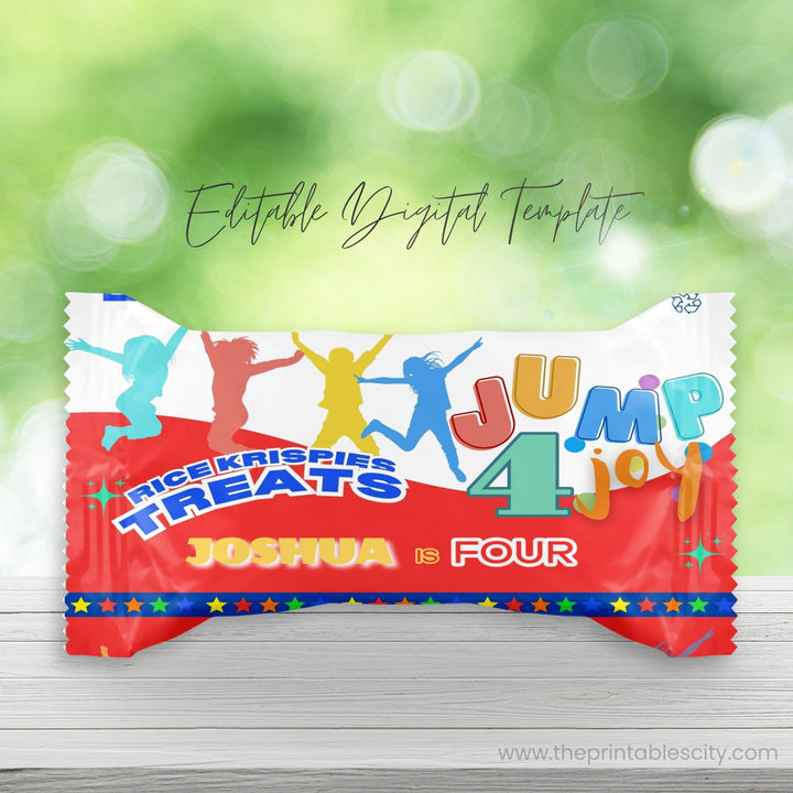 Jump 4 Joy Rice Krispies Wrapper Editable Template