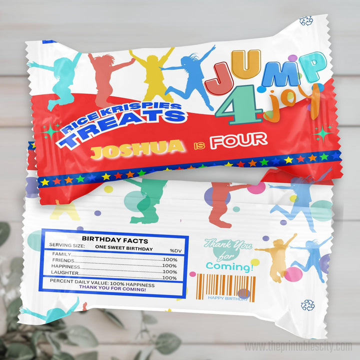 Jump 4 Joy Rice Krispies Wrapper Editable Template