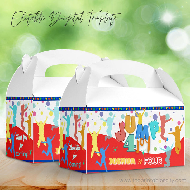 Jump 4 Joy Gable Box Label for Kids Birthday Party