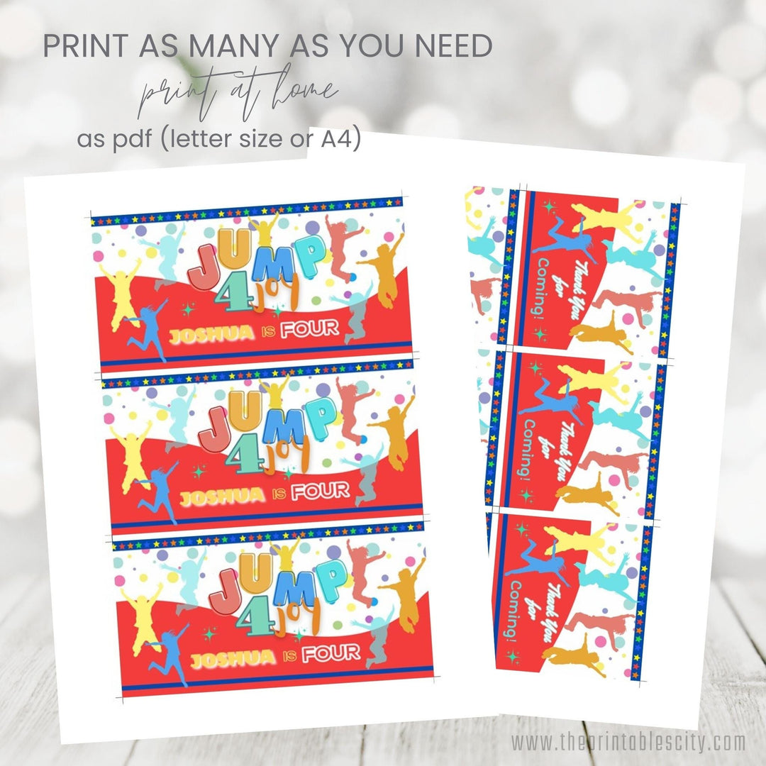 Jump 4 Joy Gable Box Label for Kids Birthday Party