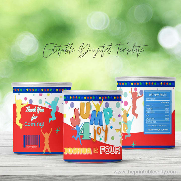 Jump 4 Joy Editable Pringles Wrapper Party Favor