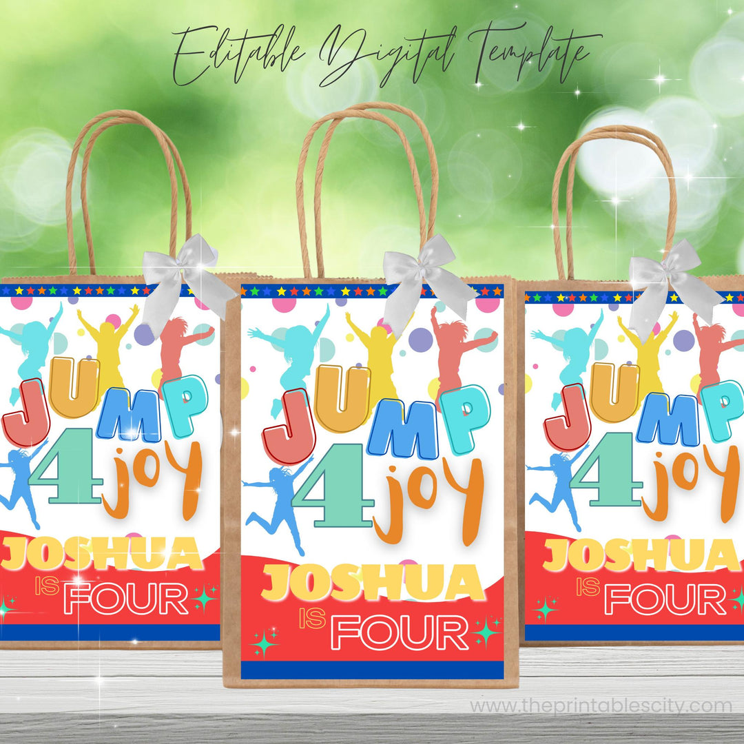 Jump 4 Joy Editable Goody Bag Label