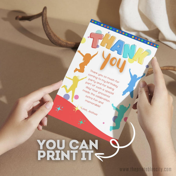 Jump Four Joy Trampoline Party Thank You Card