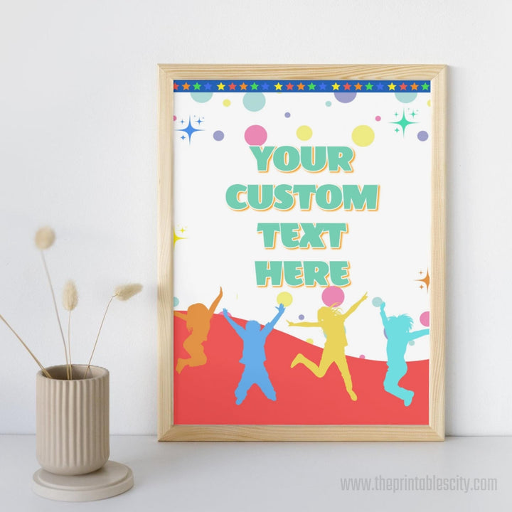 Jump Four Joy Editable Custom Sign