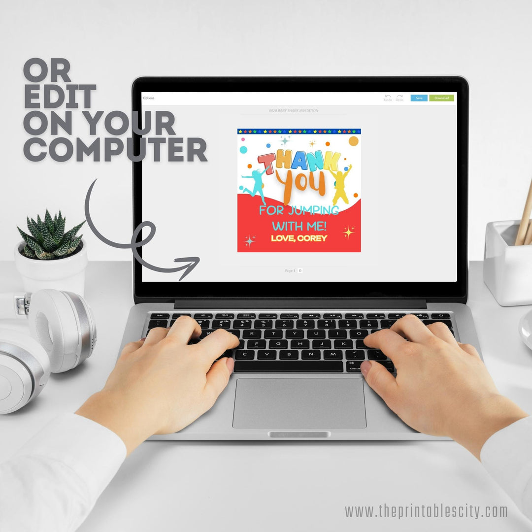 Trampoline Jump Four Joy Editable Sticker Printable