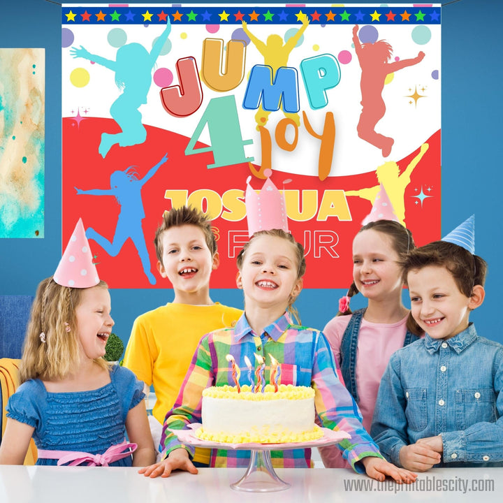 Jump Trampoline Park Party Backdrop Banner