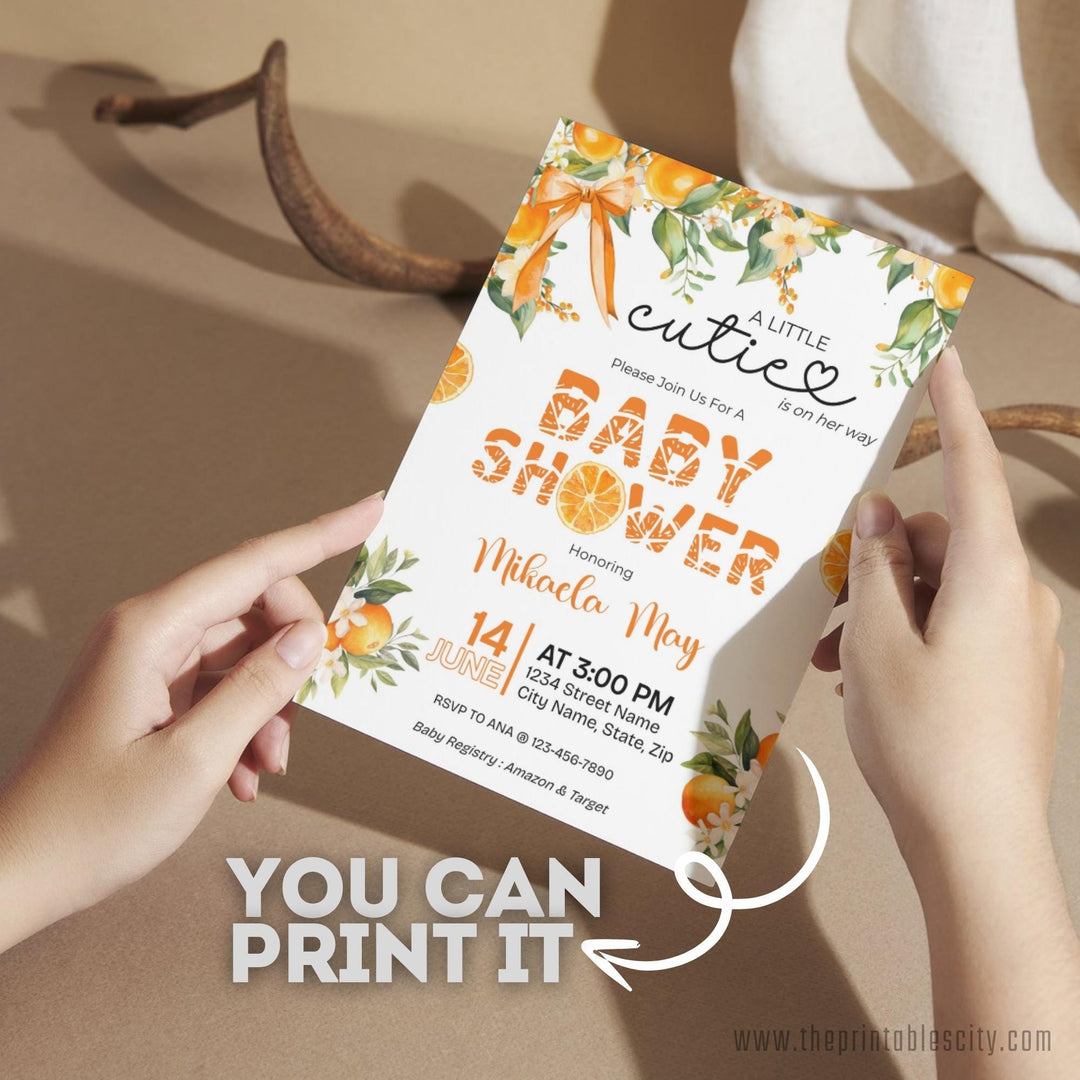 Editable Little Cutie Invitation Template for Baby Shower