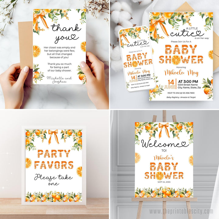 A Little Cutie Is On The Way Baby Shower Party Decor Bundle