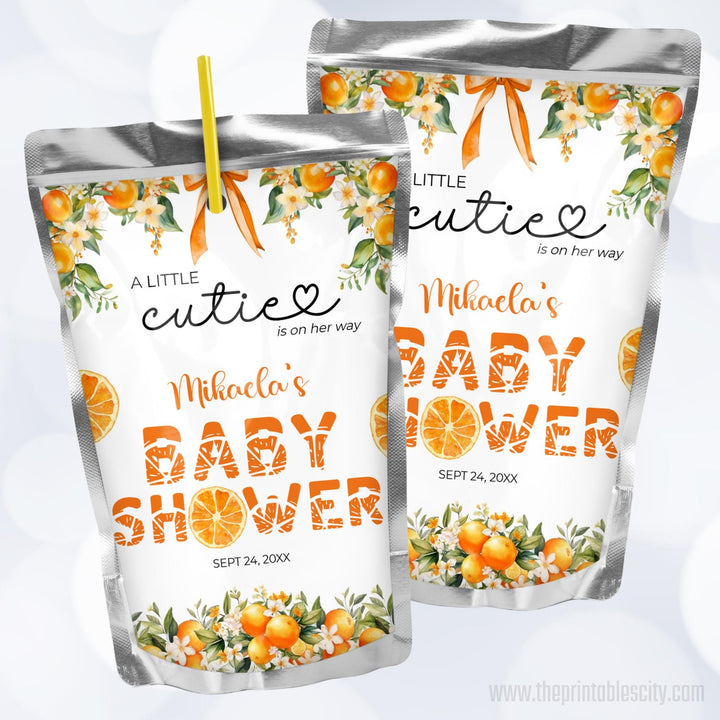 A Little Cutie Baby Shower Juice Label Party Favor