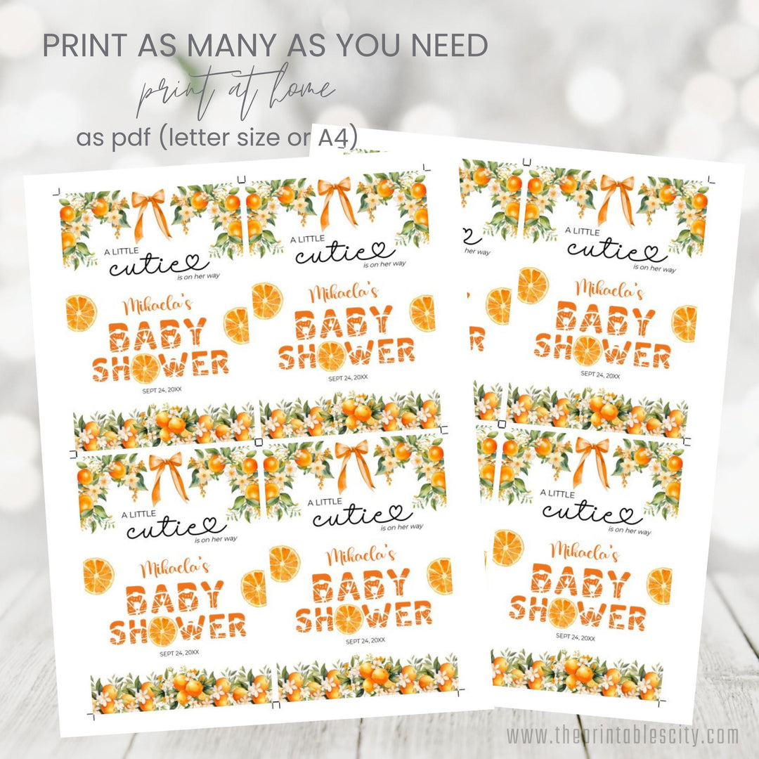 A Little Cutie Baby Shower Juice Label Party Favor