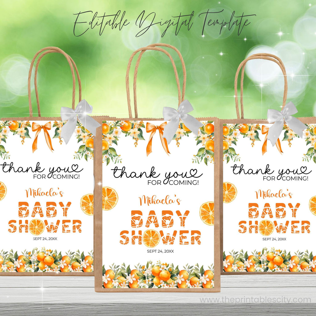 A Little Cutie Is on the Way Baby Shower Goody Bag Label