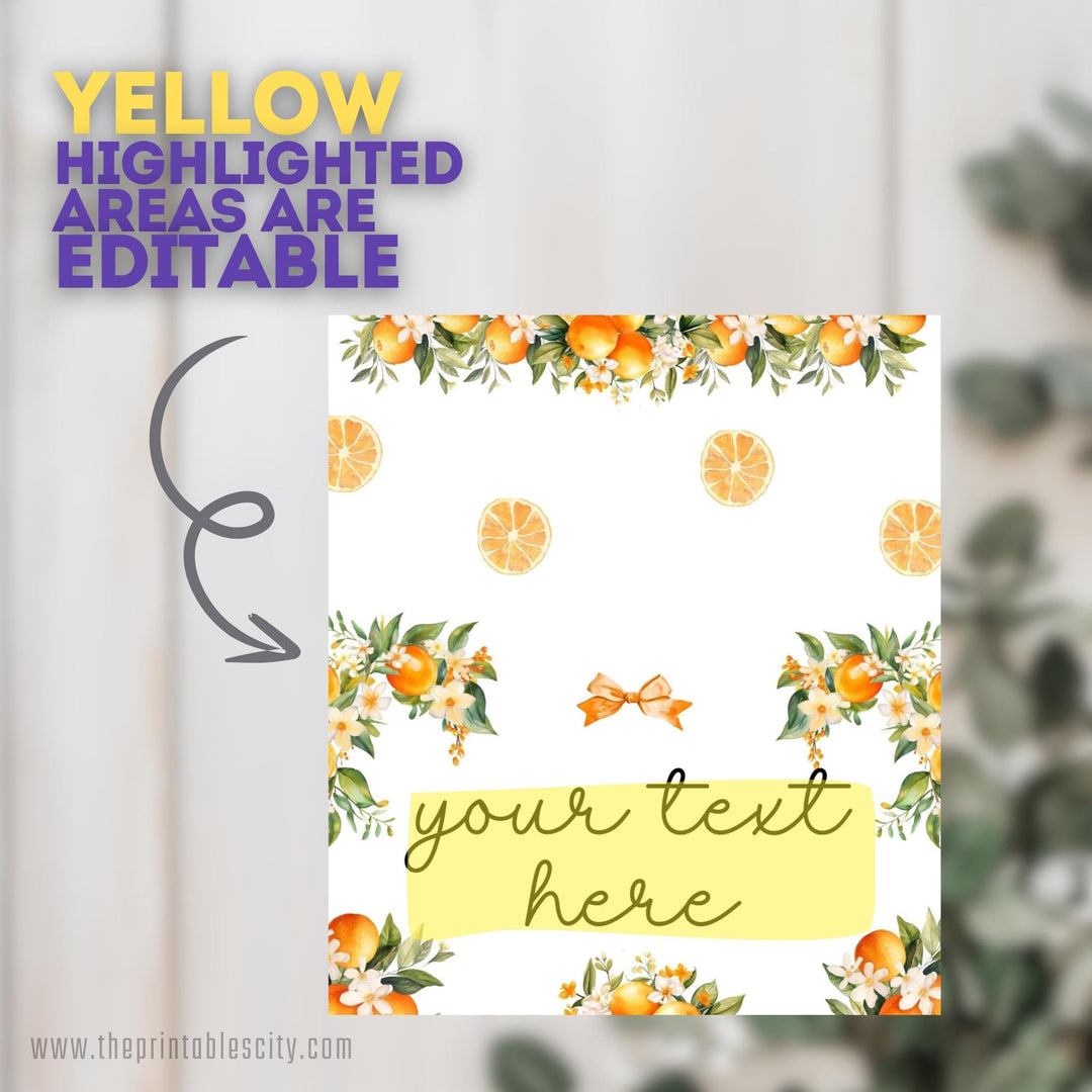 A Little Cutie Baby Shower Food Tent Labels - Editable