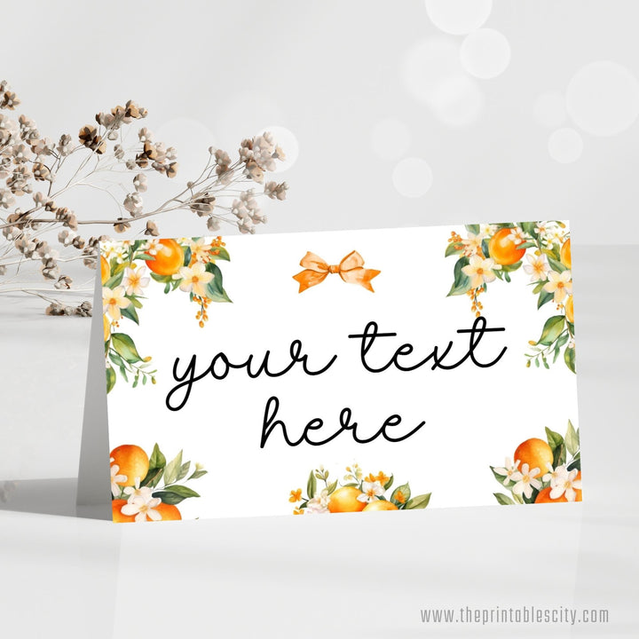 A Little Cutie Baby Shower Food Tent Labels - Editable