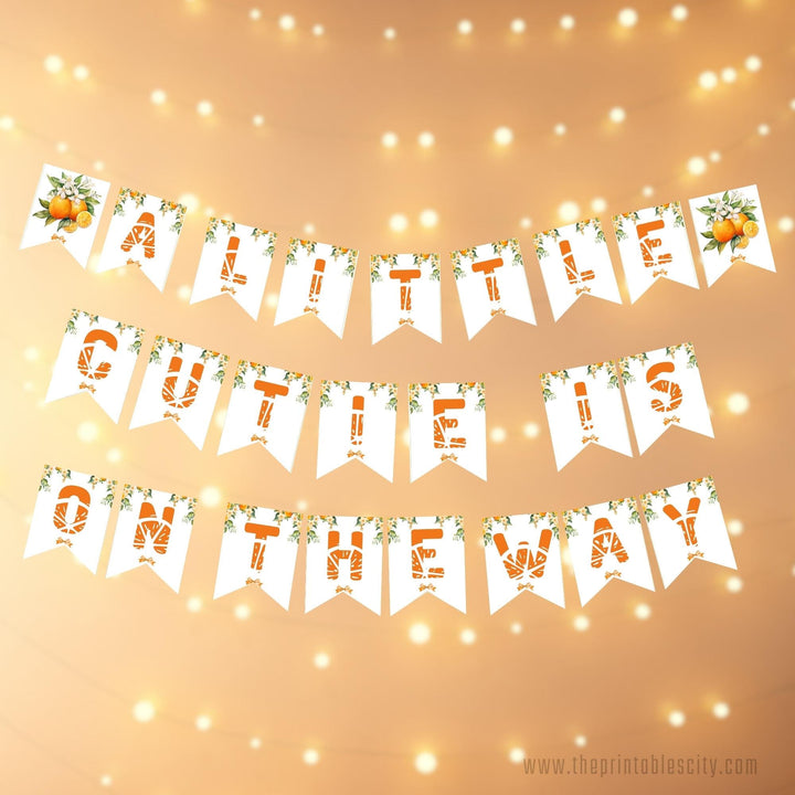 A Little Cutie Is On The Way Party Banner for Baby Shower