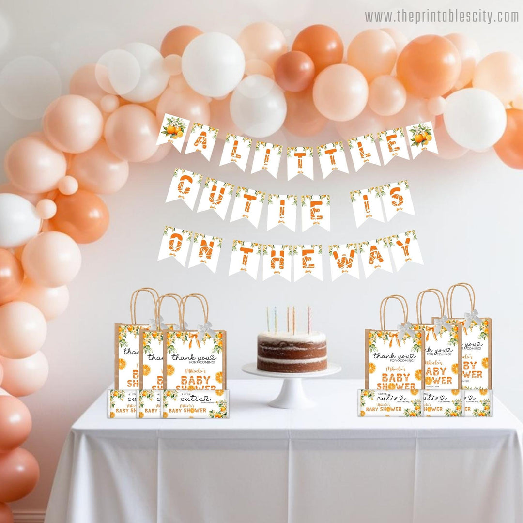 A Little Cutie Is On The Way Party Banner for Baby Shower