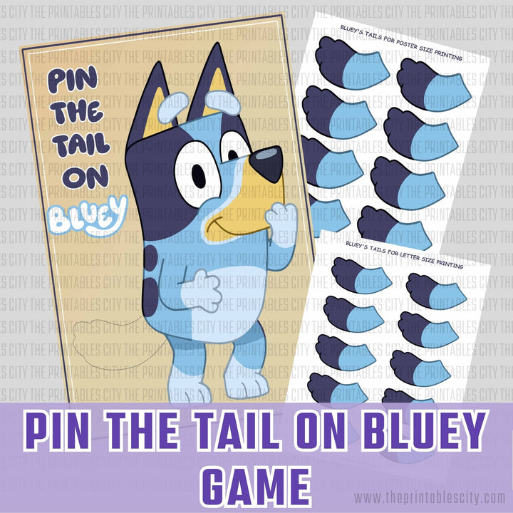 Pin The Tail on Bluey Printable Game Beige