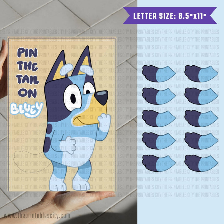 Pin The Tail on Bluey Printable Game Beige