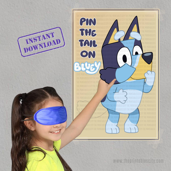 Pin The Tail on Bluey Printable Game Beige