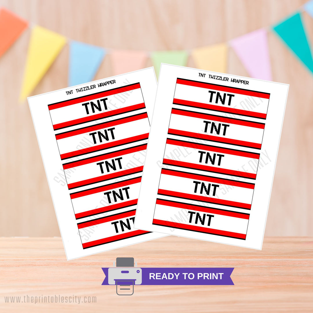 TNT Twizzler Labels Fortnite Birthday Party Favor