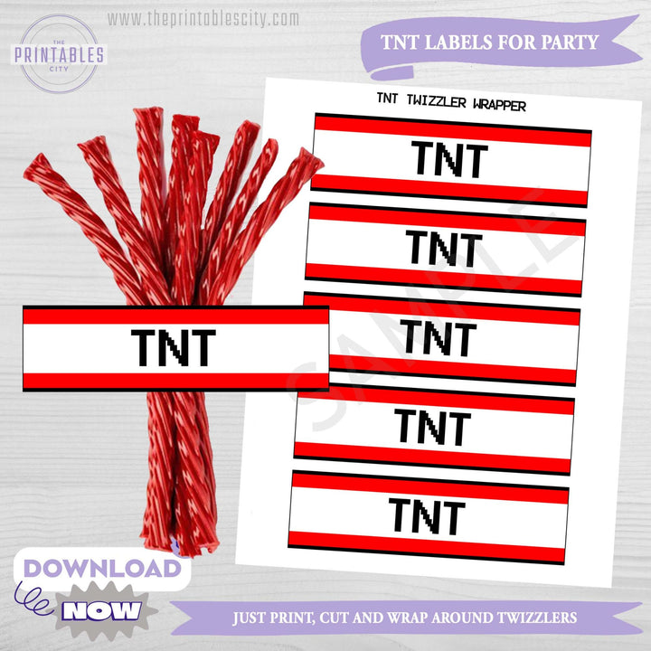 TNT Twizzler Labels Fortnite Birthday Party Favor
